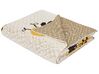 Manta infantil em algodão creme com padrão de abelhas 130 x 170 cm DRAGAN_905385