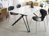 Dining Table with Glass Top 160 x 90 cm Marble Effect with Black BALLINA_806824