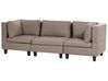3-Seater Modular Fabric Sofa Brown UNSTAD_891260