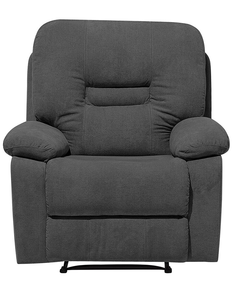 Fabric Manual Recliner Chair Grey BERGEN Beliani.co.uk