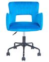Zamatová kancelárska stolička modrá SANILAC_855191