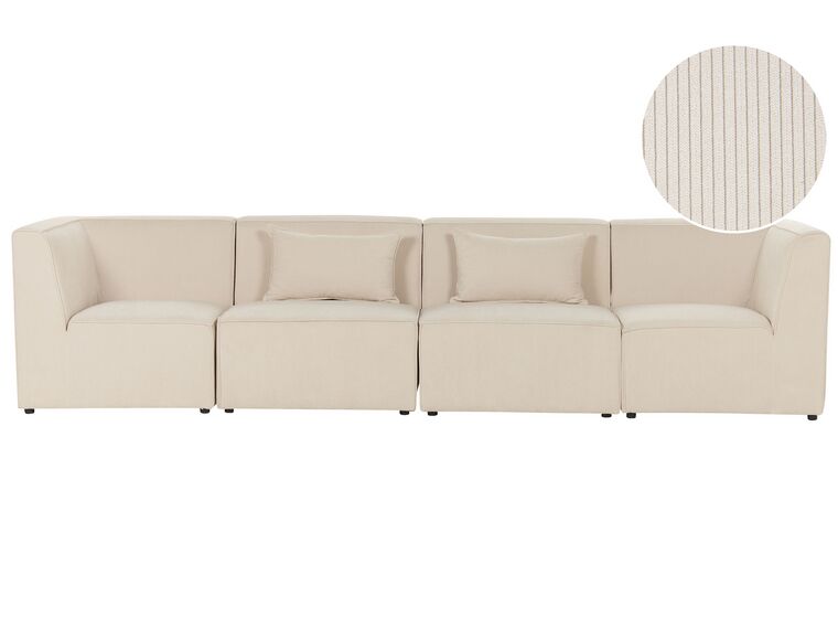 Sofa modułowa 4-osobowa sztruksowa beżowa LEMVIG_875056