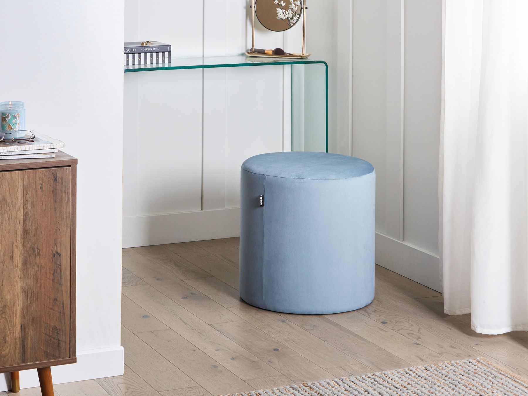 Moderno Pouf Intrecciato da Salotto 50 x 30 cm Motivo Nero Mukki