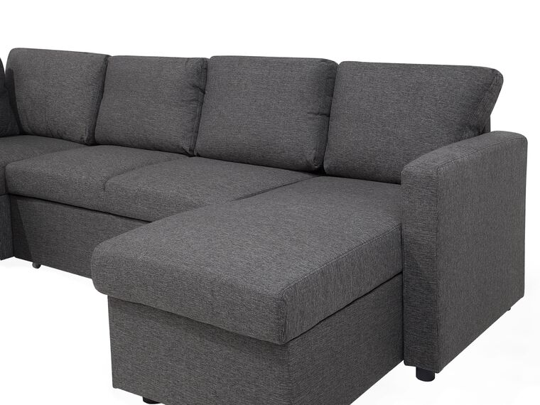 Fabric Sofa Bed Dark Grey KARRABO Beliani.fi