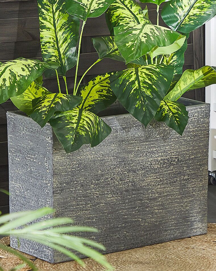 Rectangular Plant Pot 29 x 70 x 50 cm Grey EDESSA | Beliani.co.uk