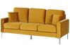 Sofa 3-osobowa welurowa żółta GAVLE_813731