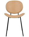 Set of 2 Faux Leather Dining Chairs Sand Beige LUANA_873657