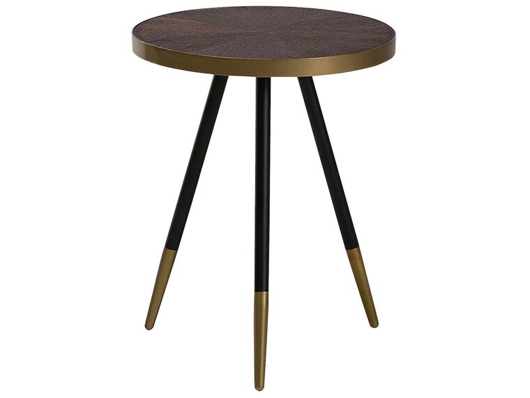 Side Table Dark Wood with Gold RAMONA_705734
