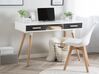 Sminkbord / Skrivbord med 2 lådor och hylla 120 x 45 cm vit/grå FRISCO_839990