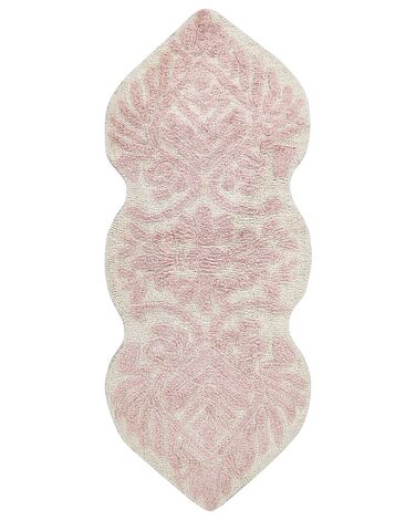 Tapete de casa de banho em algodão rosa 150 x 60 cm CANBAR