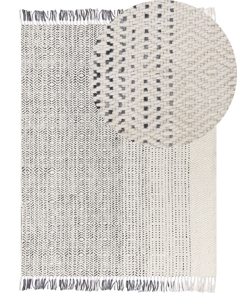 Tapete de lã branca e cinzenta 160 x 230 cm OMERLI_852627