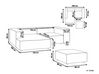 Divano angolare modulare lino grigio 2 posti destra con ottomana APRICA_874754