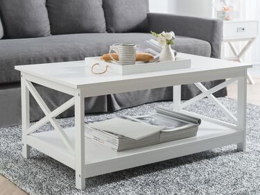 Coffee Table with Shelf White FOSTER