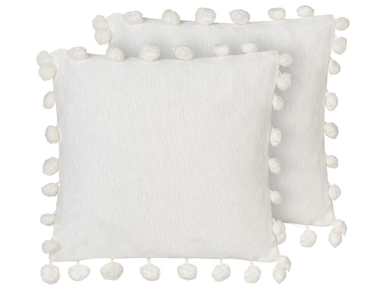 Set di 2 cuscini bianco 45 x 45 cm JASMINE_914061