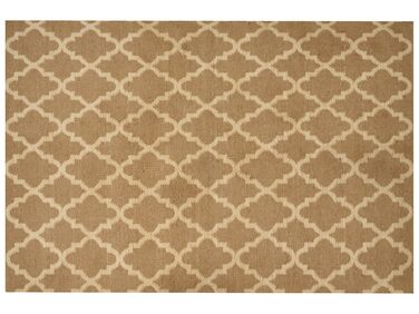 Teppich Jute beige 200 x 300 cm marokkanisches Muster Kurzflor MERMER