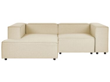 Canapé d'angle à droite 2 places en lin beige APRICA