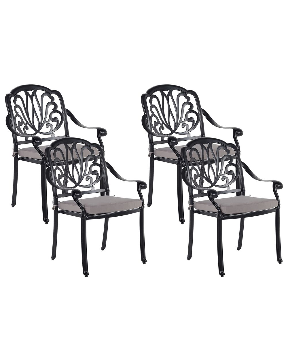 Set of 4 Garden Chairs Black ANCONA