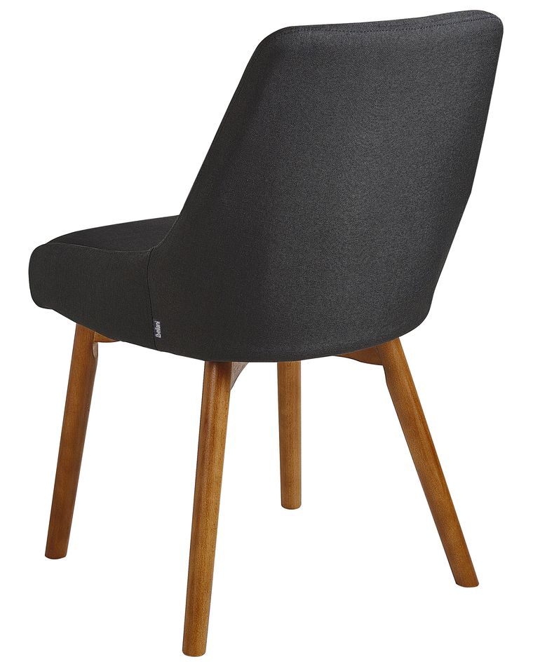 Set of 2 Fabric Dining Chairs Black MELFORT Beliani.co.uk