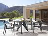 4 Seater Aluminium Garden Dining Set with Grey Cushions Black OLMETTO/TAVIANO_846049