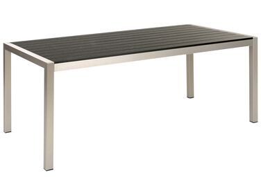 Trädgårdsbord aluminium 180 x 90 cm svart och silver VERNIO