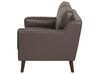 2 Seater Sofa Faux Leather Brown LOKKA_697842