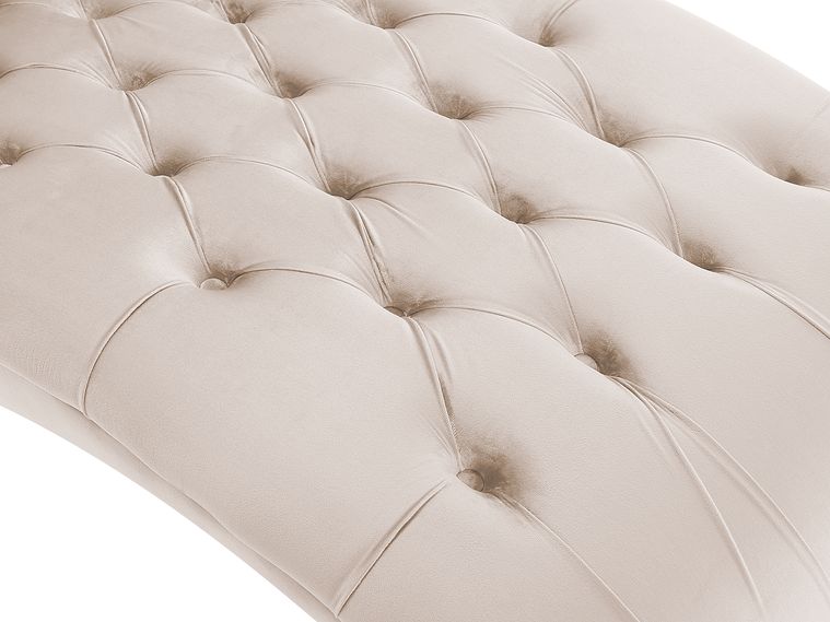 Velvet Chaise Lounge Beige MURET Beliani.co.uk