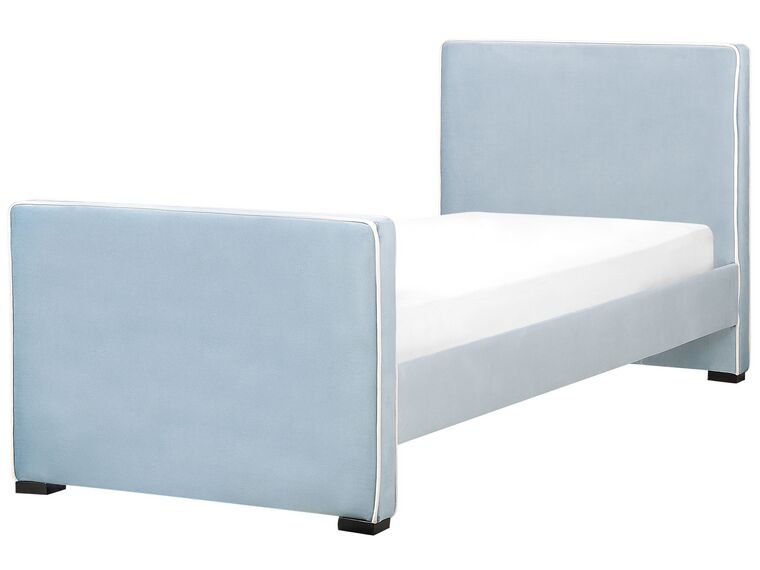 Sametová postel 90 x 200 cm modrá TEENIE_895339