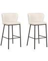 Set of 2 Boucle Bar Chairs White MINA_887322