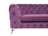 3 Seater Velvet Fabric Sofa Purple SOTRA_706361
