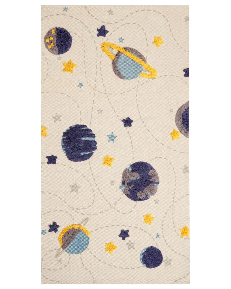 Tapis enfant imprimé galaxie en coton 80 x 150 cm multicolore LANGSA_864180