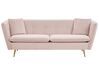 3-Sitzer Sofa Samtstoff pastellrosa mit goldenen Beinen FREDERICA_766875