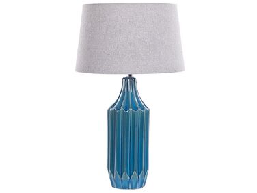 Tischlampe blau 56 cm Trommelform ABAVA