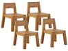 Set of 4 Acacia Wood Garden Chairs LIVORNO_826022