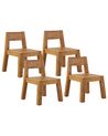 Set of 4 Acacia Wood Garden Chairs LIVORNO_826022
