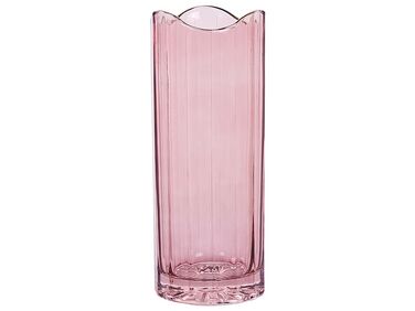 Blomstervase glas lyserød 30 cm PERDIKI
