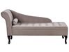 Left Hand Velvet Chaise Lounge with Storage Taupe PESSAC_881741