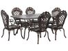 Zestaw ogrodowy metalowy stół i 6 krzeseł brązowy LIZZANO_765519