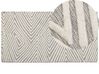 Teppich Wolle cremeweiß / hellgrau 80 x 150 cm Kurzflor GOKSUN_837849