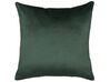 Set of 2 Velvet Cushions Leaf Pattern 45 x 45 cm Emerald Green MISTLETOE_769257