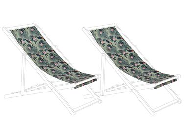 Set of 2 Sun Lounger Replacement Fabrics Pelican Pattern ANZIO / AVELLINO