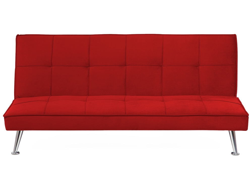 Fabric Sofa Bed Red Hasle Beliani De