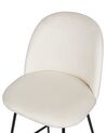 Conjunto de 2 cadeiras de bar em veludo branco-creme ARCOLA_902378