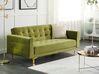 3 Seater Velvet Sofa Bed Green ABERDEEN_882195