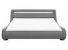 Faux Leather EU King Size Waterbed with LED Grey AVIGNON_737183