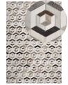Dywan patchworkowy skórzany 140 x 200 cm brązowo-beżowy TAVAK _787187