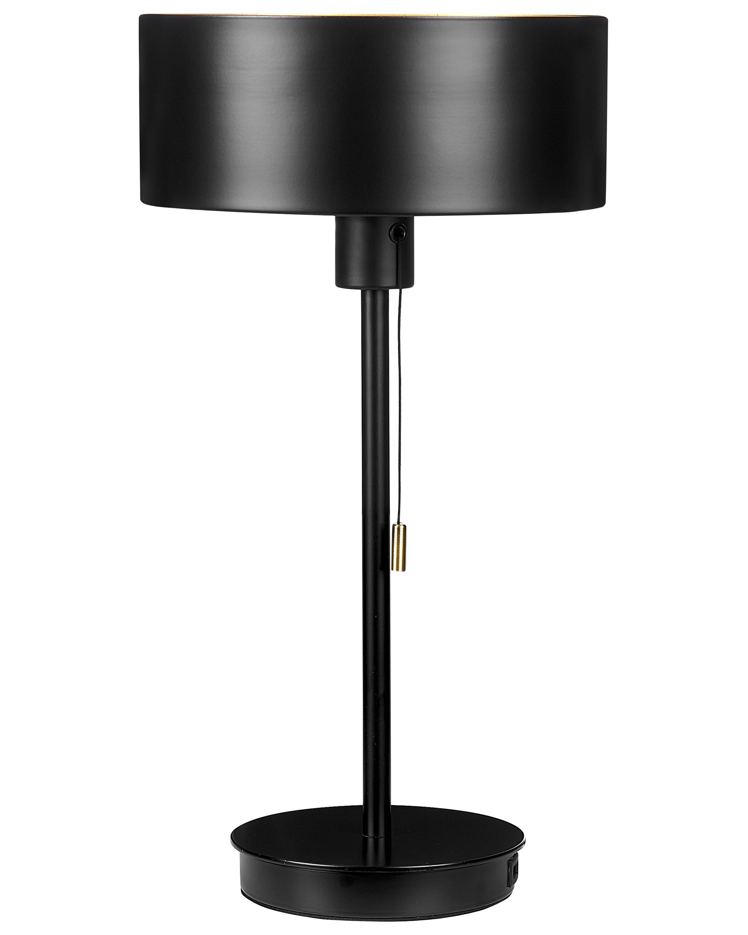 Lampe de Bureau Moderne en Céramique Noire avec Rayures Blanches