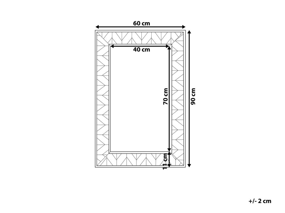 Wandspiegel heller Holzfarbton rechteckig 60 x 90 cm LOPEREC | Beliani.de