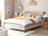 Zamatová posteľ 160 x 200 cm sivobéžová VALOGNES_876687
