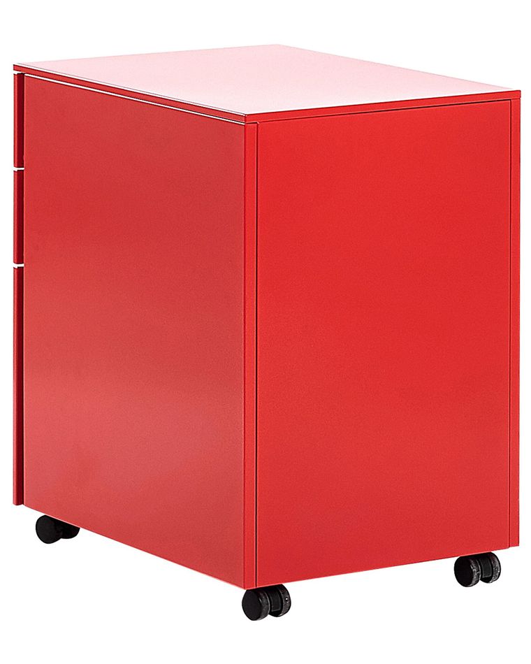 3 Drawer Metal Filing Red CAMI Beliani.sk