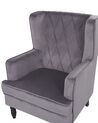 Velvet Armchair with Footstool Grey SANDSET_776388